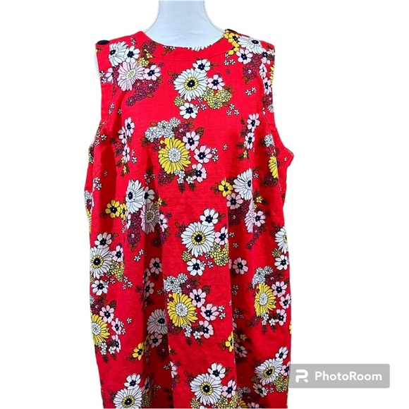 Modcloth Dresses & Skirts - ModCloth Sleeveless Red Floral ‘Up With the Fun Shift Dress’ Size 3X